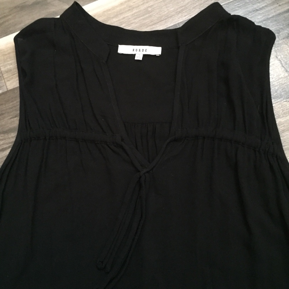 RO&DE Sleeveless black top with drawstring, L
